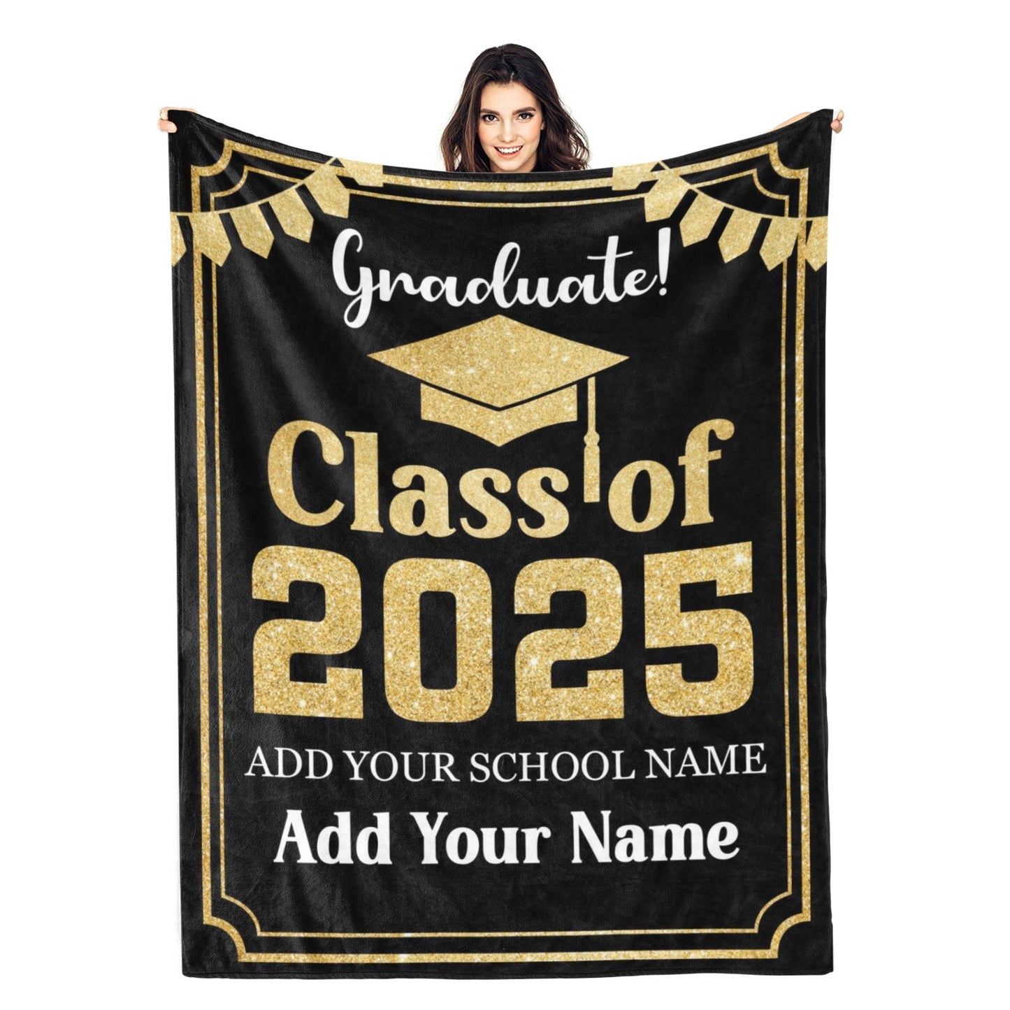 Class of 2025 Personalized Graduation Name Blanket - Memorable Gift