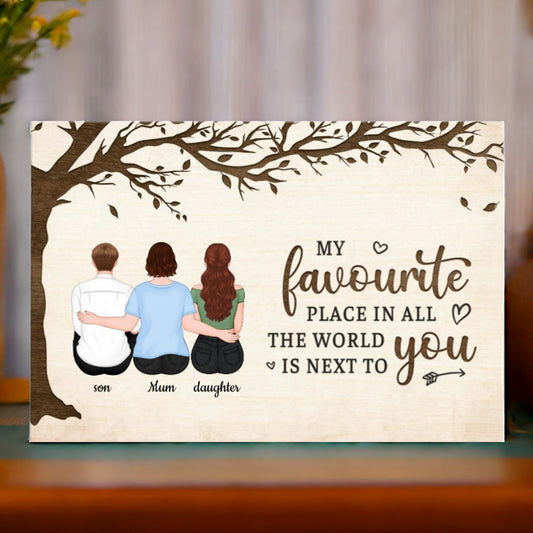 Personalized Family Canvas Art: 'My Favorite Place Is Next To You' Gift