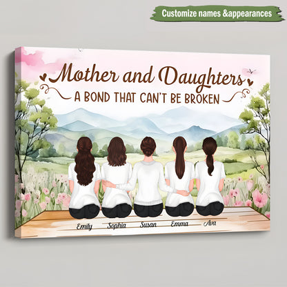Heartfelt Custom Mother Daughter Canvas - "Bond That Can't Be Broken"