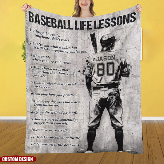 Personalized Motivational Baseball Boy Blanket - Gift For Baseball Lovers