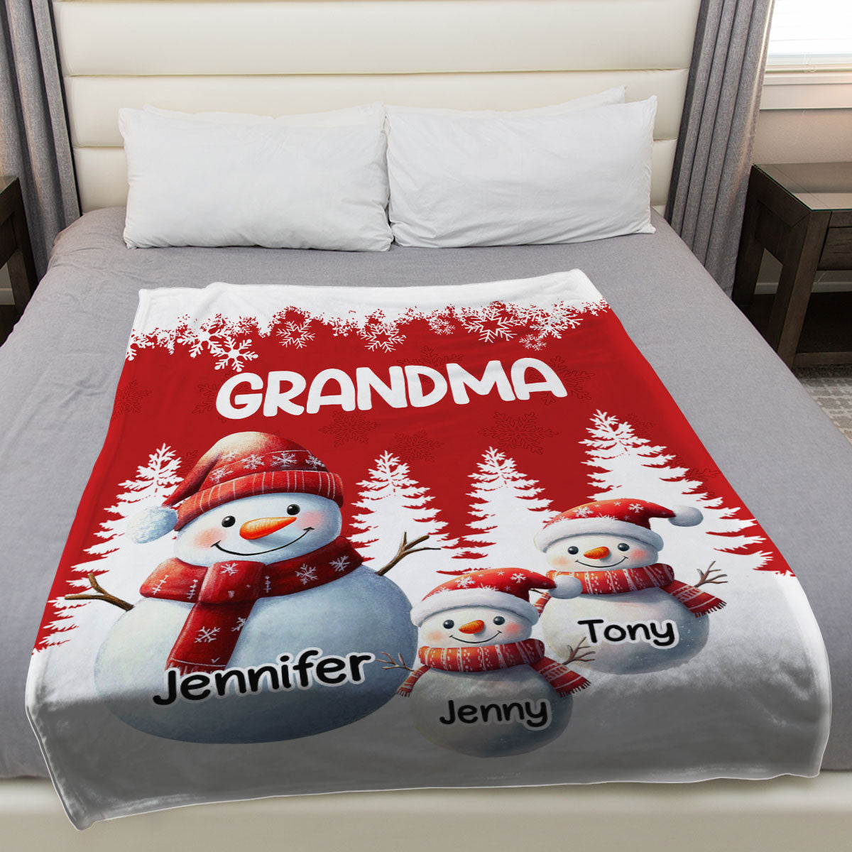 My Fav People Call Me - Personalized Custom Snowman Family Blanket