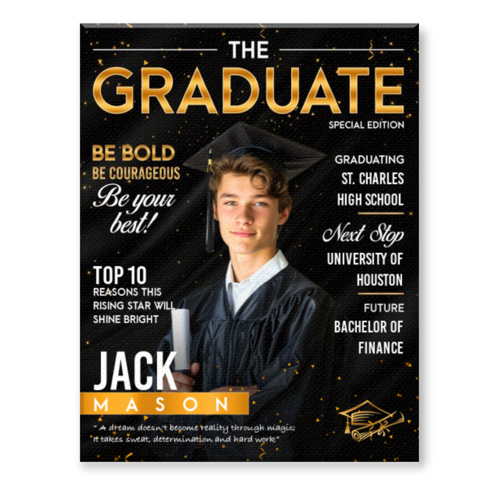 Graduation Magazine Cover - Personalized Canvas / Poster