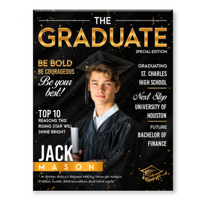 Graduation Magazine Cover - Personalized Canvas / Poster