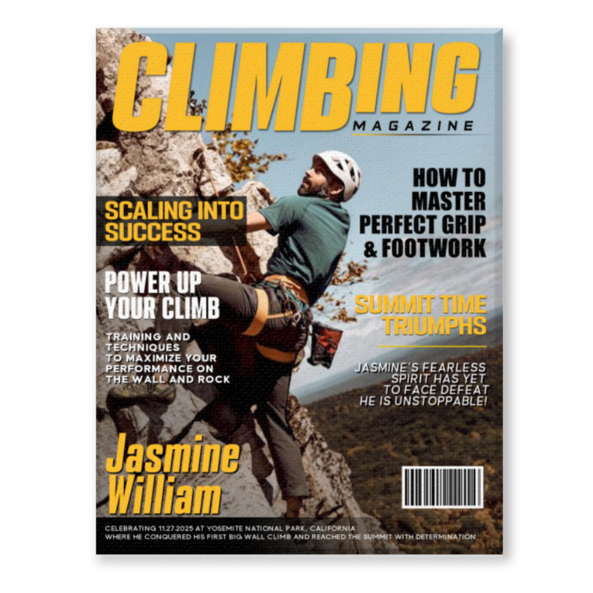 Custom Climbing Magazine Cover for Dad with personalized design details for meaningful gifting image 8