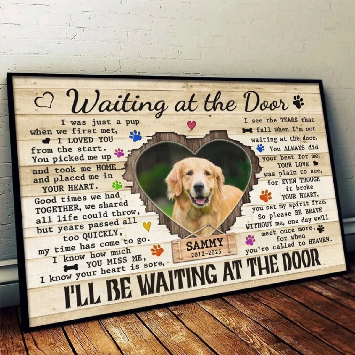 I’ll Be Waiting At The Door - Personalized Pet Memorial Canvas / Poster