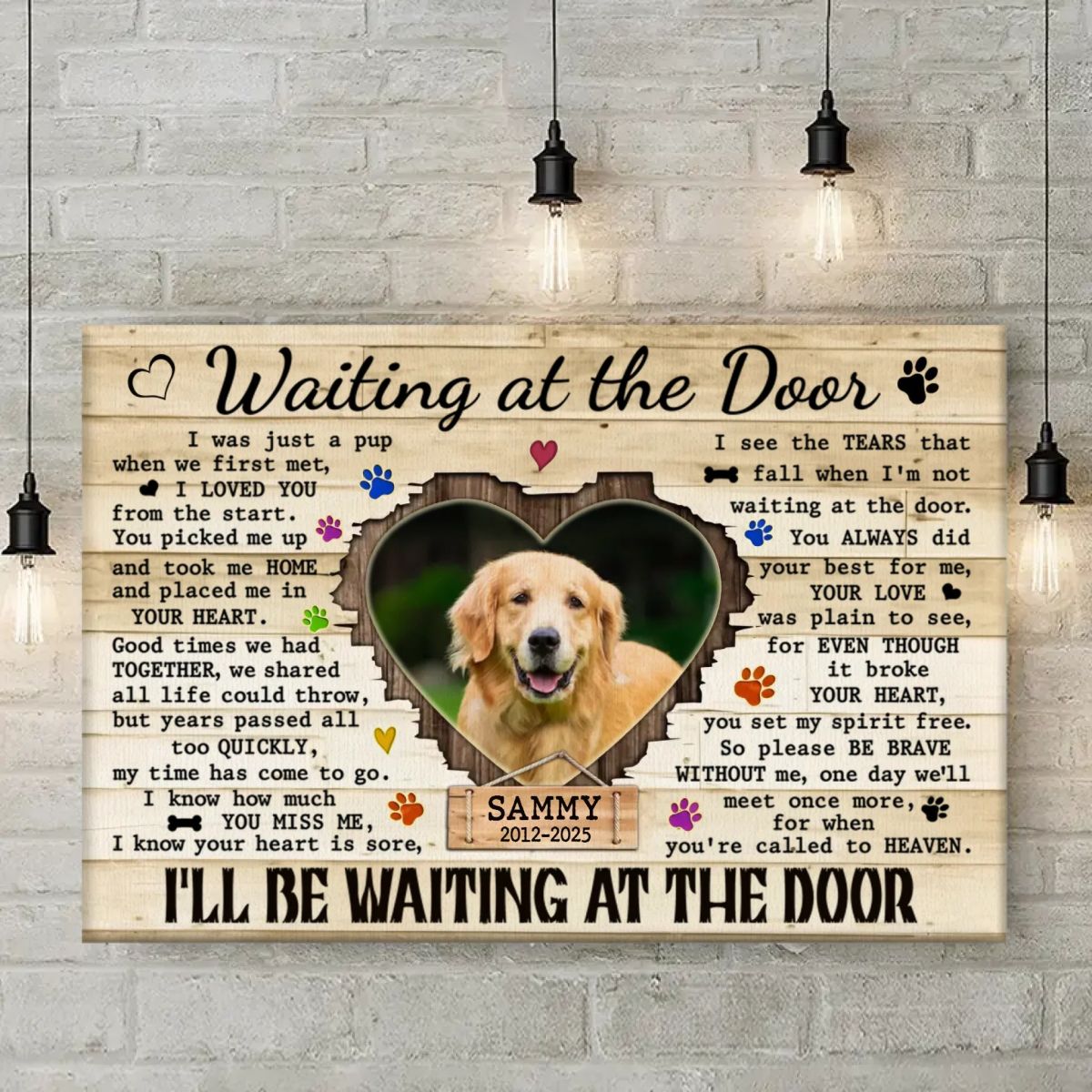 I’ll Be Waiting At The Door - Personalized Pet Memorial Canvas / Poster