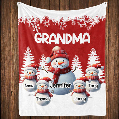 My Fav People Call Me - Personalized Custom Snowman Family Blanket