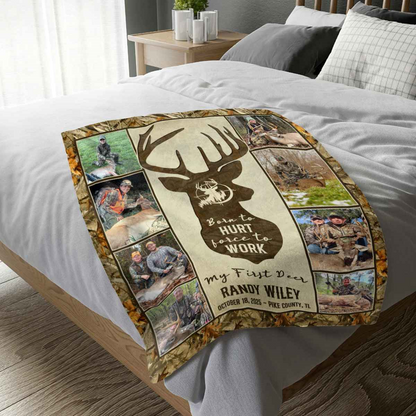 Blanket material and size view - Personalized Hunting Blanket