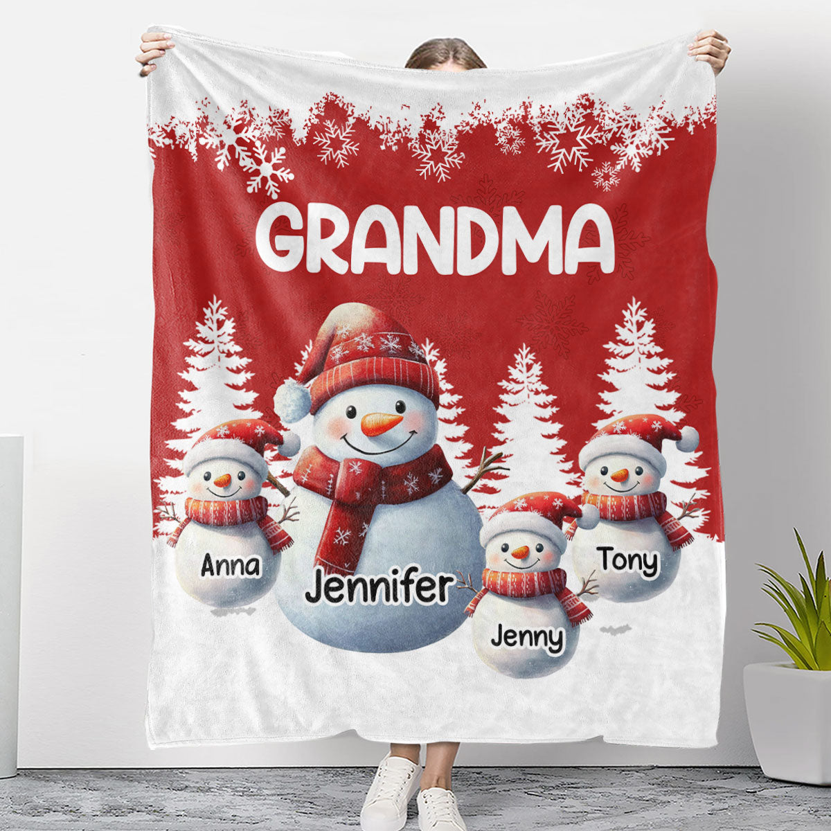 My Fav People Call Me - Personalized Custom Snowman Family Blanket
