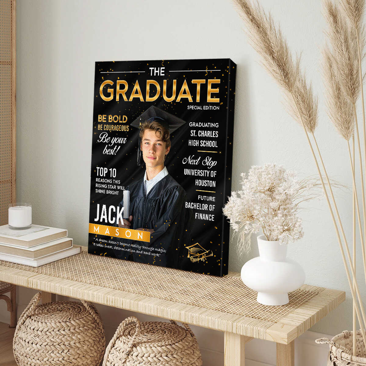 Graduation Magazine Cover - Personalized Canvas / Poster