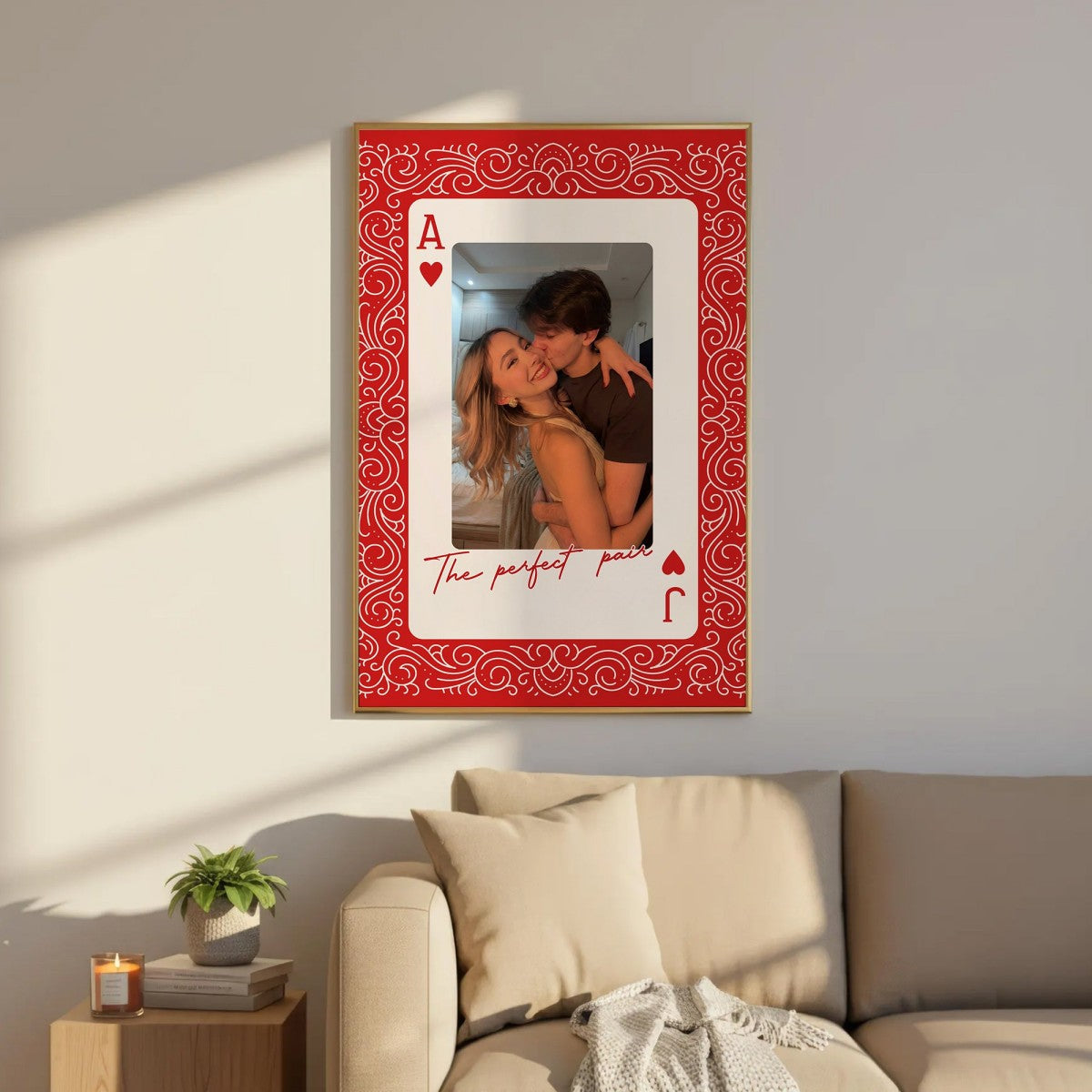 How Luck We Are - Personalized King And Queen Custom Couples Photo Poster / Canvas