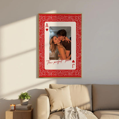 How Luck We Are - Personalized King And Queen Custom Couples Photo Poster / Canvas
