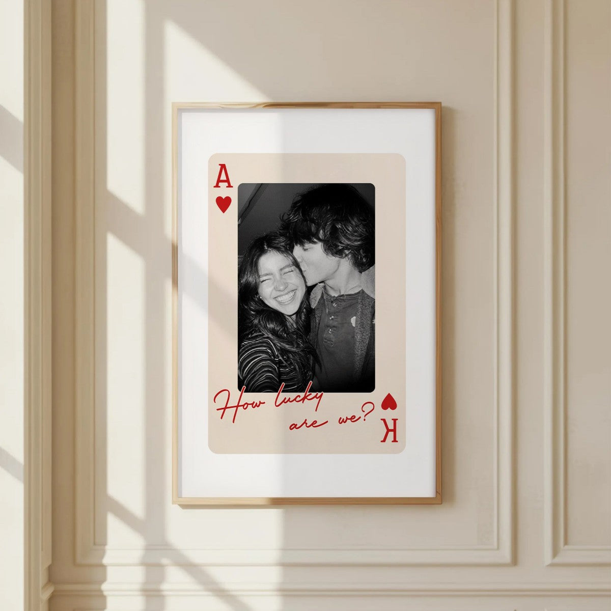 How Luck We Are - Personalized King And Queen Custom Couples Photo Poster / Canvas