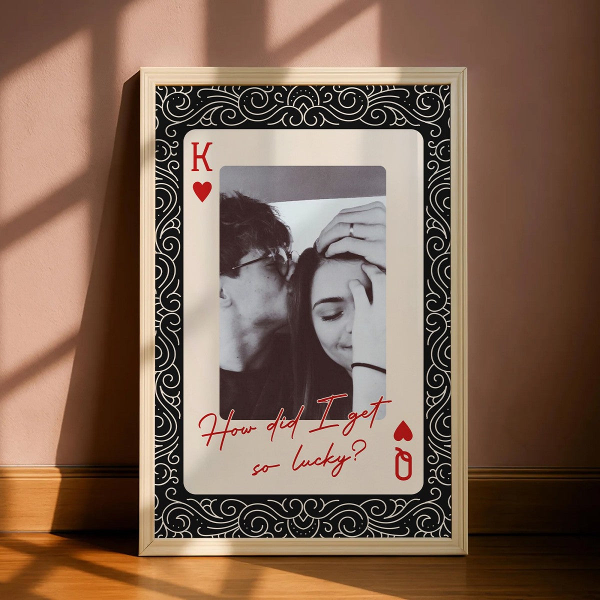 How Luck We Are - Personalized King And Queen Custom Couples Photo Poster / Canvas