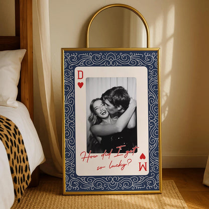 How Luck We Are - Personalized King And Queen Custom Couples Photo Poster / Canvas