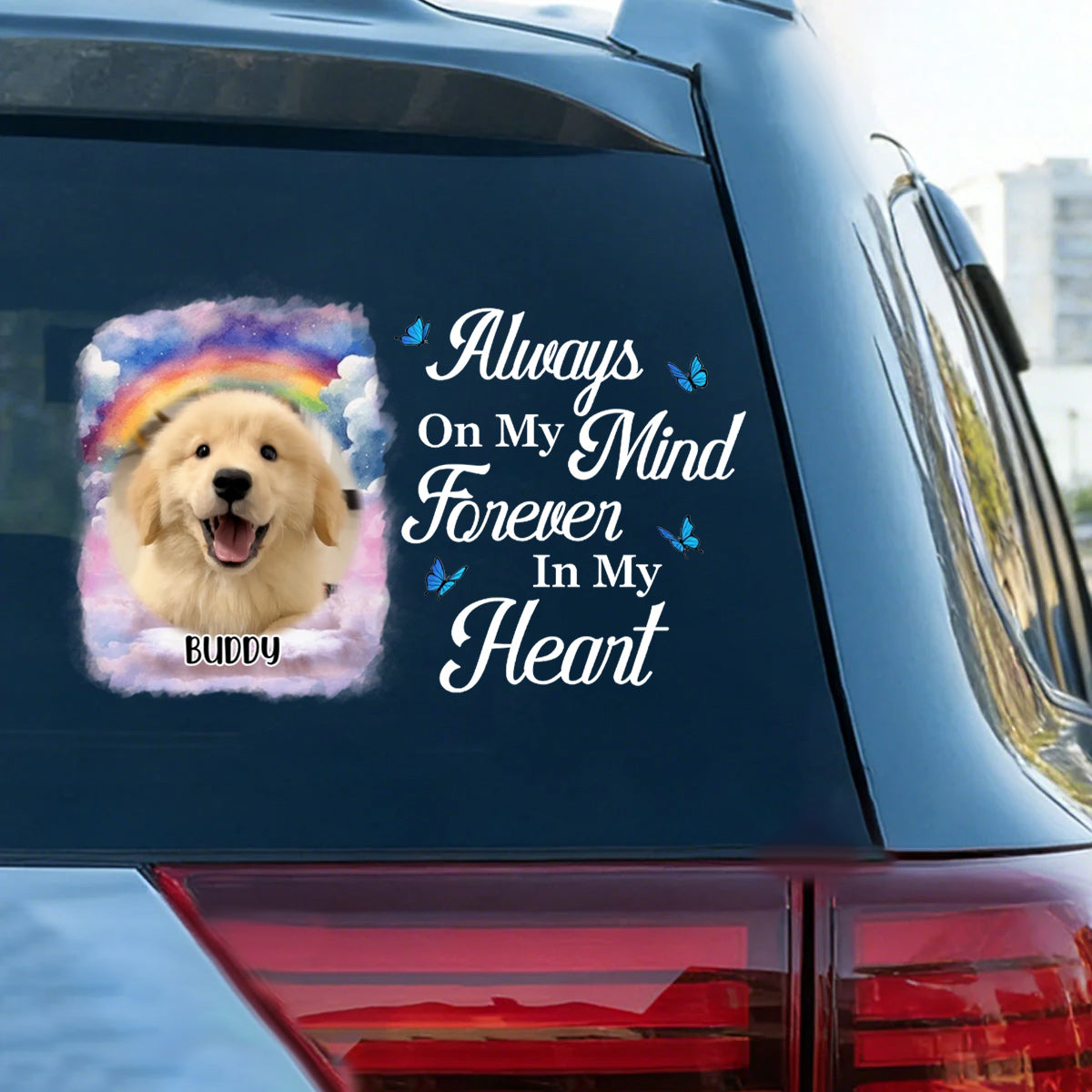 "You Left Paw Prints On My Heart" - Personalized Pet Memorial Car Sticker for Dog Lovers
