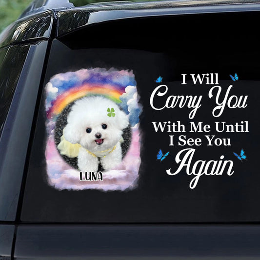 "You Left Paw Prints On My Heart" - Personalized Pet Memorial Car Sticker for Dog Lovers
