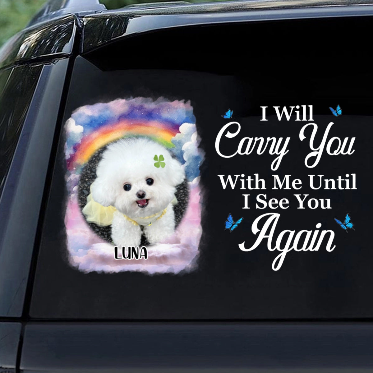 "You Left Paw Prints On My Heart" - Personalized Pet Memorial Car Sticker for Dog Lovers