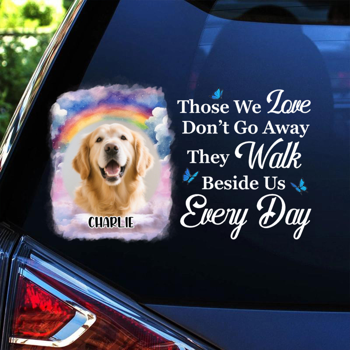 "You Left Paw Prints On My Heart" - Personalized Pet Memorial Car Sticker for Dog Lovers