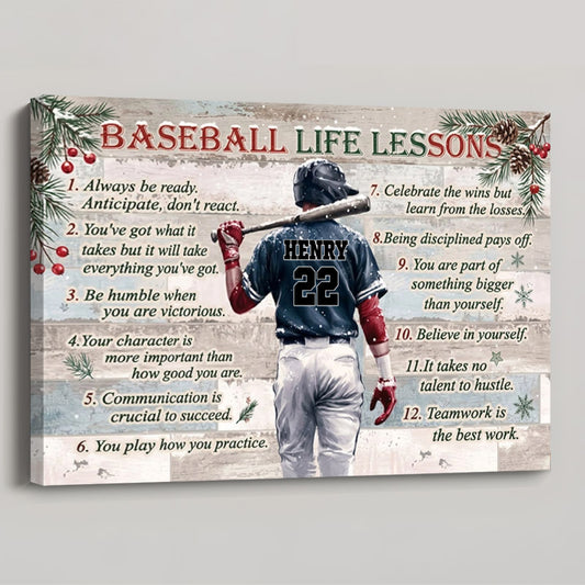 Personalized Baseball Life Lessons Poster / Canvas - Custom Gift For Baseball Lovers