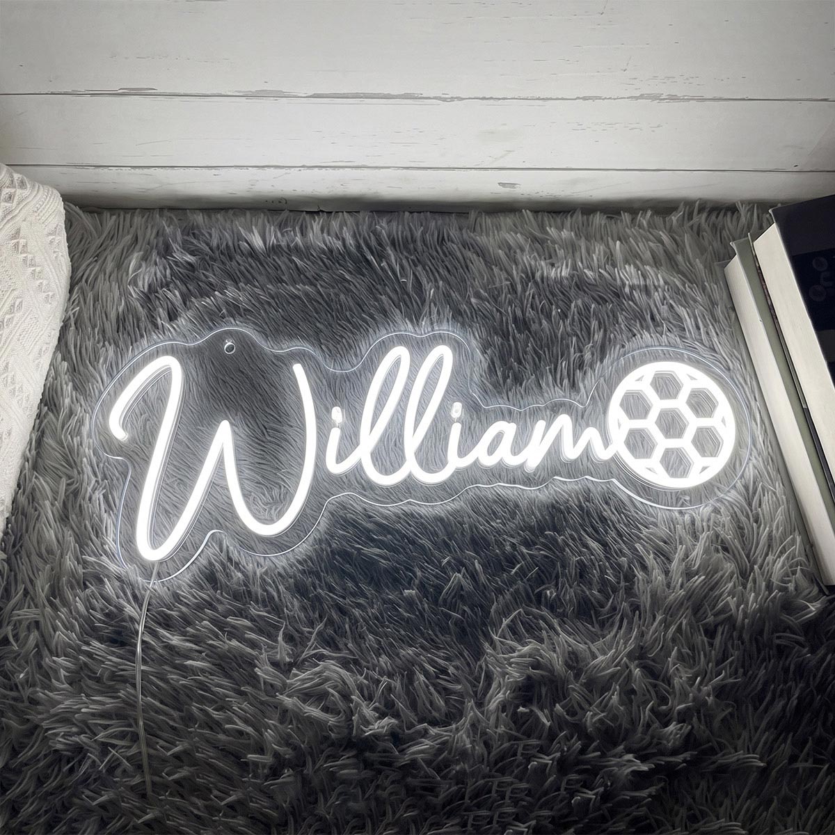 Personalised LED Neon Sign - Custom Name & Sports Ball Light for Wall Decor