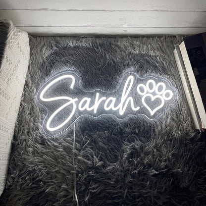 Personalised LED Neon Sign - Custom Name & Pet Logo Light for Wall Decor