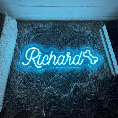Personalised LED Neon Sign - Custom Name & Pet Logo Light for Wall Decor