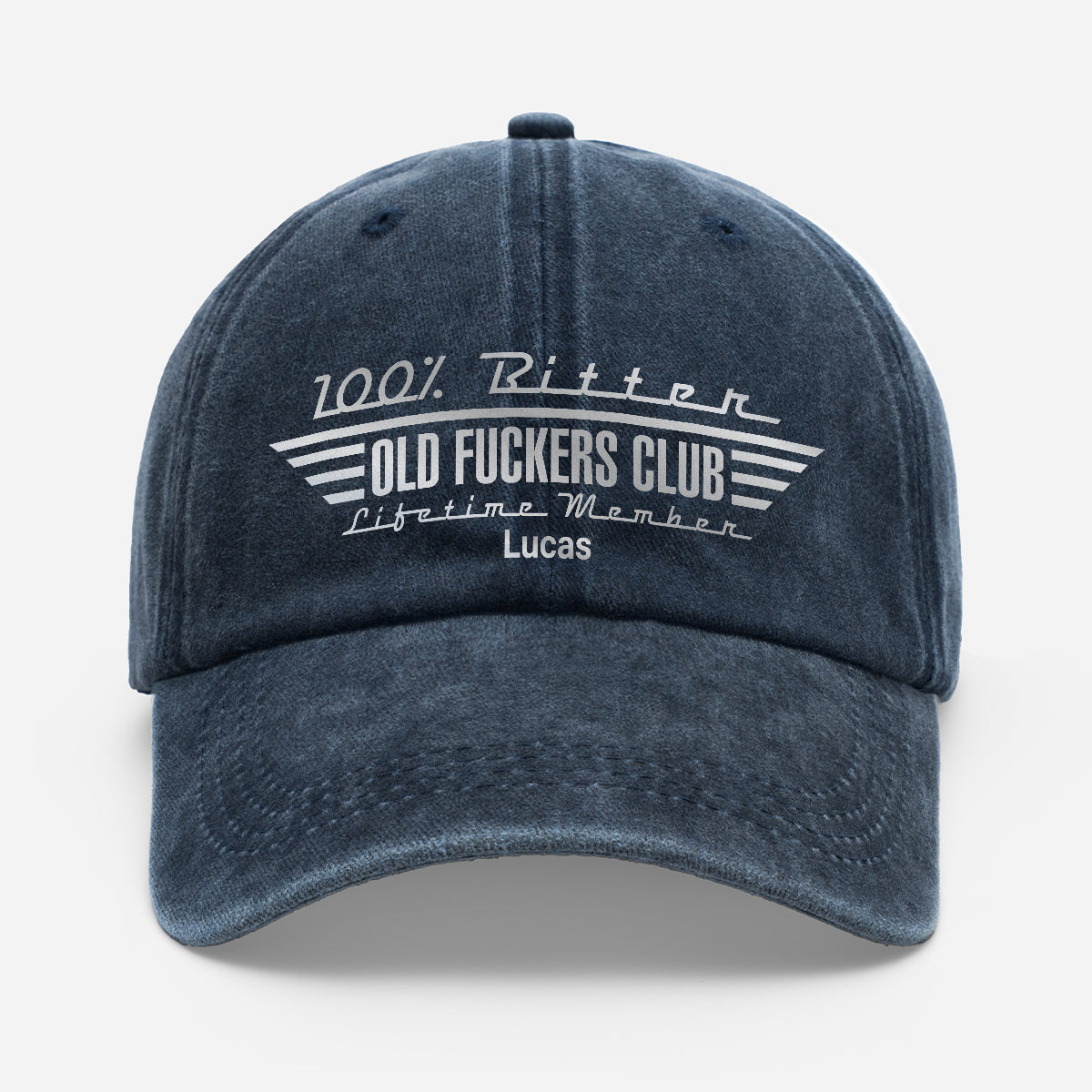 Custom Old Fuckers Club Hat for Dad with personalized design details for meaningful gifting