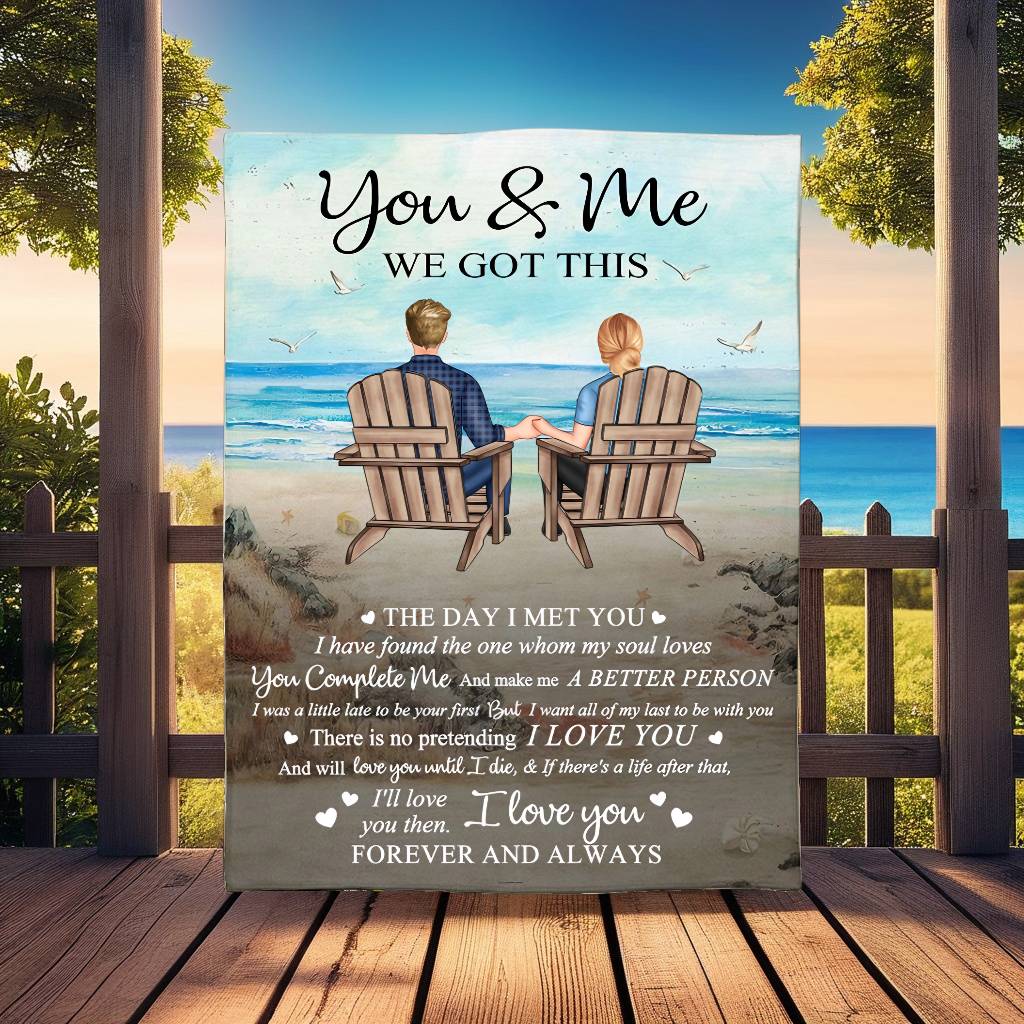 Heartfelt Personalized 'The Day I Met You' Blanket for Couples