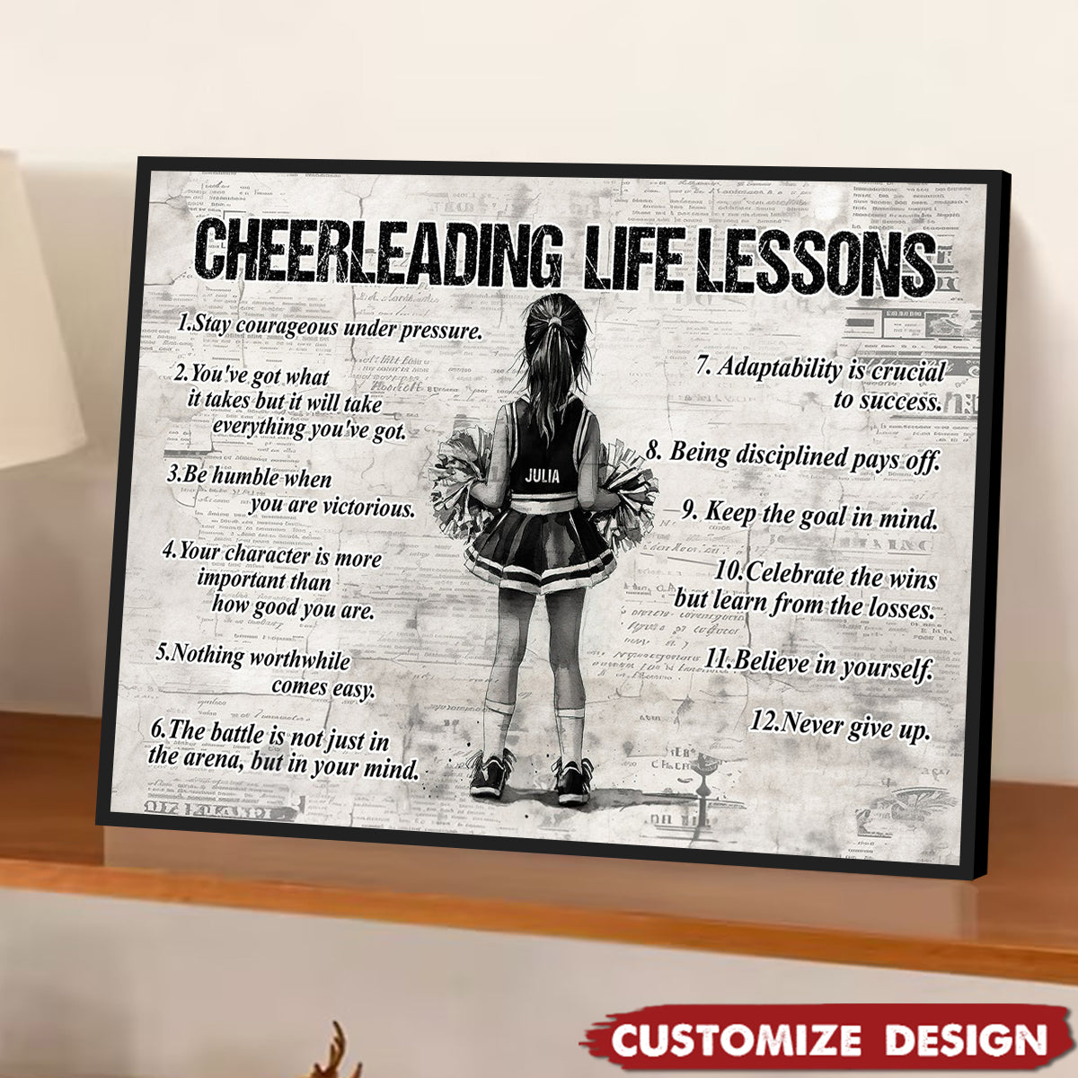 Personalized Cheerleader Poster / Canvas - Gift for Kids & Cheerleading Lovers