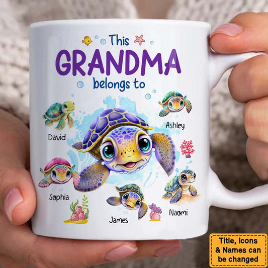 “This Grandma Belongs To” Personalized Mug - Custom Name Gift for Grandma