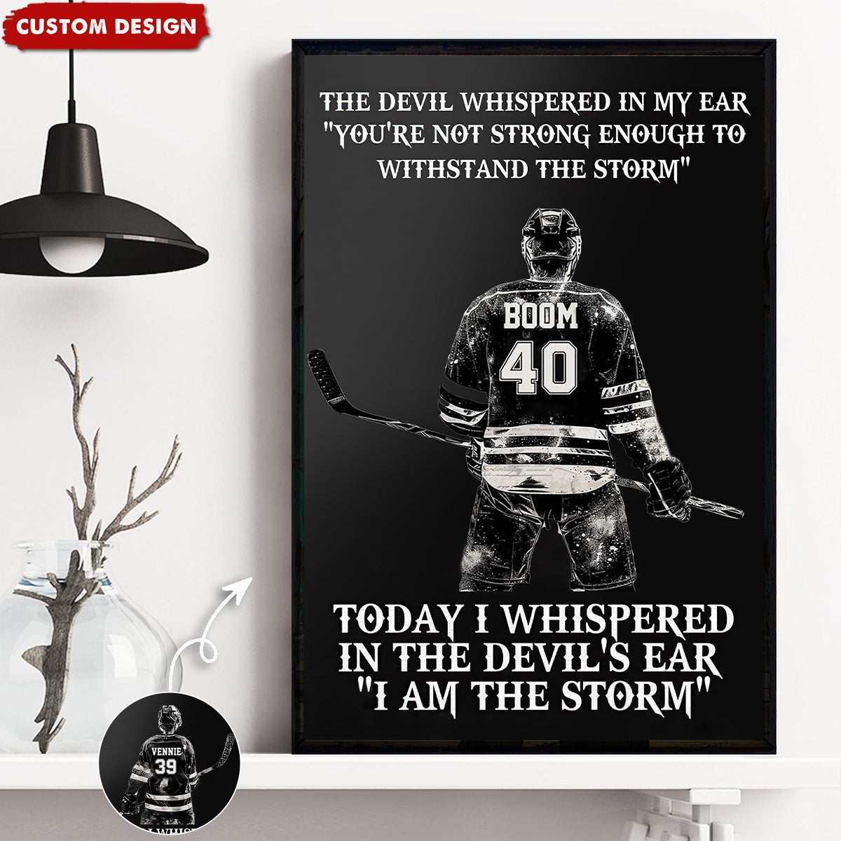 Personalized I Am The Storm Hockey Poster / Canvas - Custom Gift For Hockey Lovers