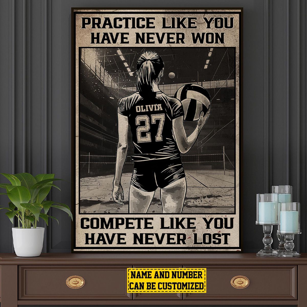 Personalized Volleyball Motivation Poster / Canvas - Gift For Volleyball Lover