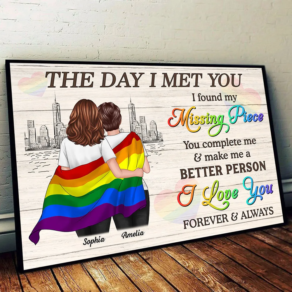 The Day I Met You - Personalized LGBT Couple Poster / Canvas