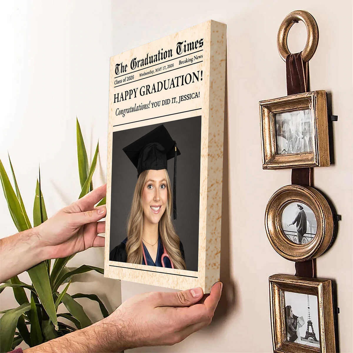 The Graduation Times - Personalized Canvas / Poster for Him or Her