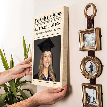 The Graduation Times - Personalized Canvas / Poster for Him or Her