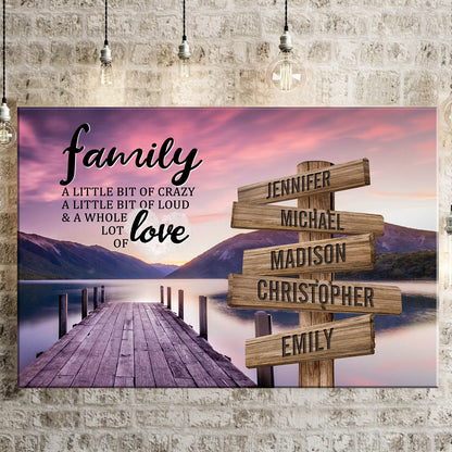 A Little Whole Lot of Love - Personalized Custom Family Name Canvas / Poster