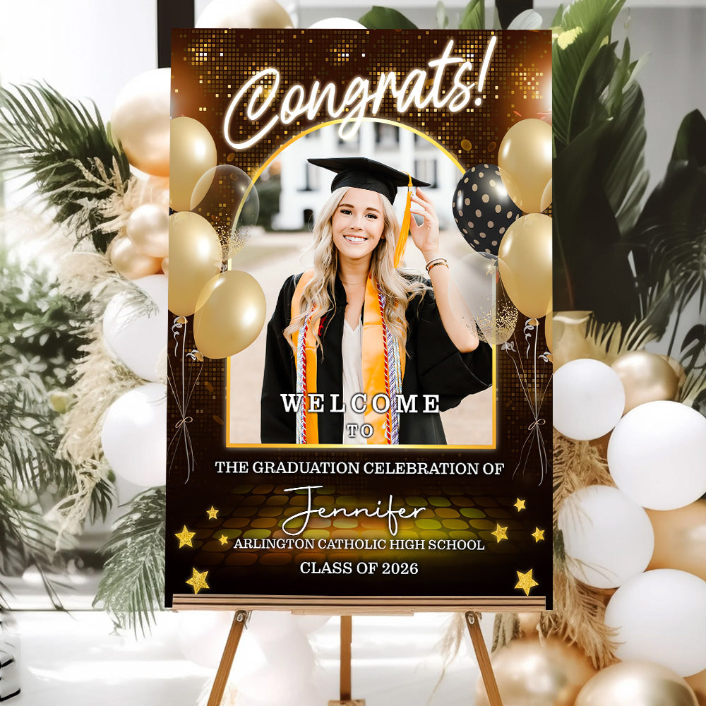 Personalized Graduation Welcome Canvas / Poster - Custom Photo Graduation Gifts