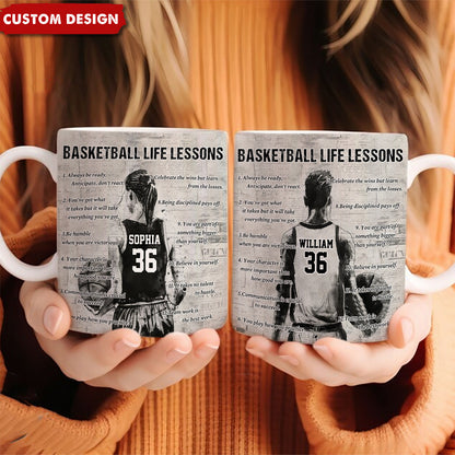 Personalized Basketball Life Lessons Mug - Gift For Basketball Lovers