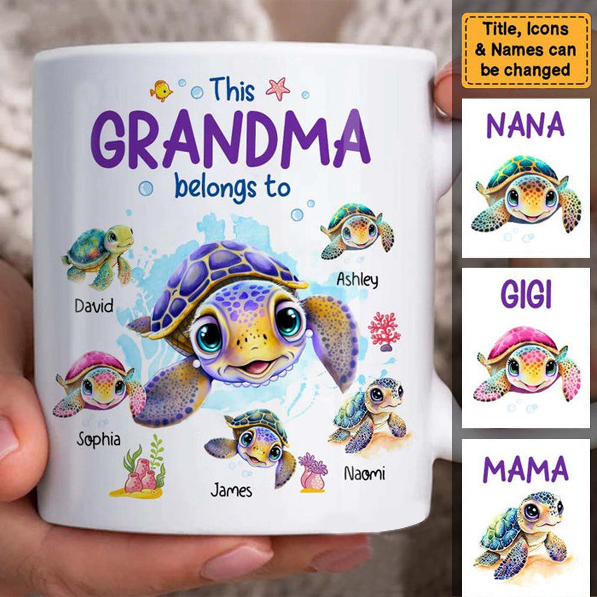 “This Grandma Belongs To” Personalized Mug - Custom Name Gift for Grandma