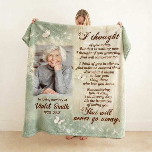 I Thought of You Today - Personalized Photo Memorial Blanket