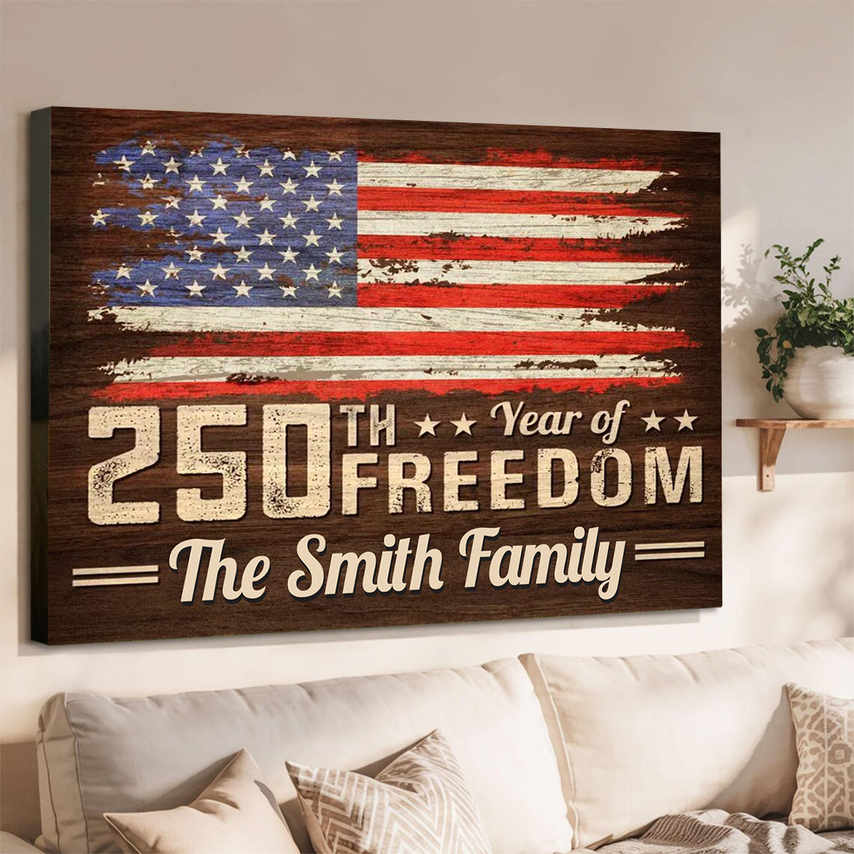 Independence Day Gift - Personalized 250 Anniversary USA Canvas / Poster