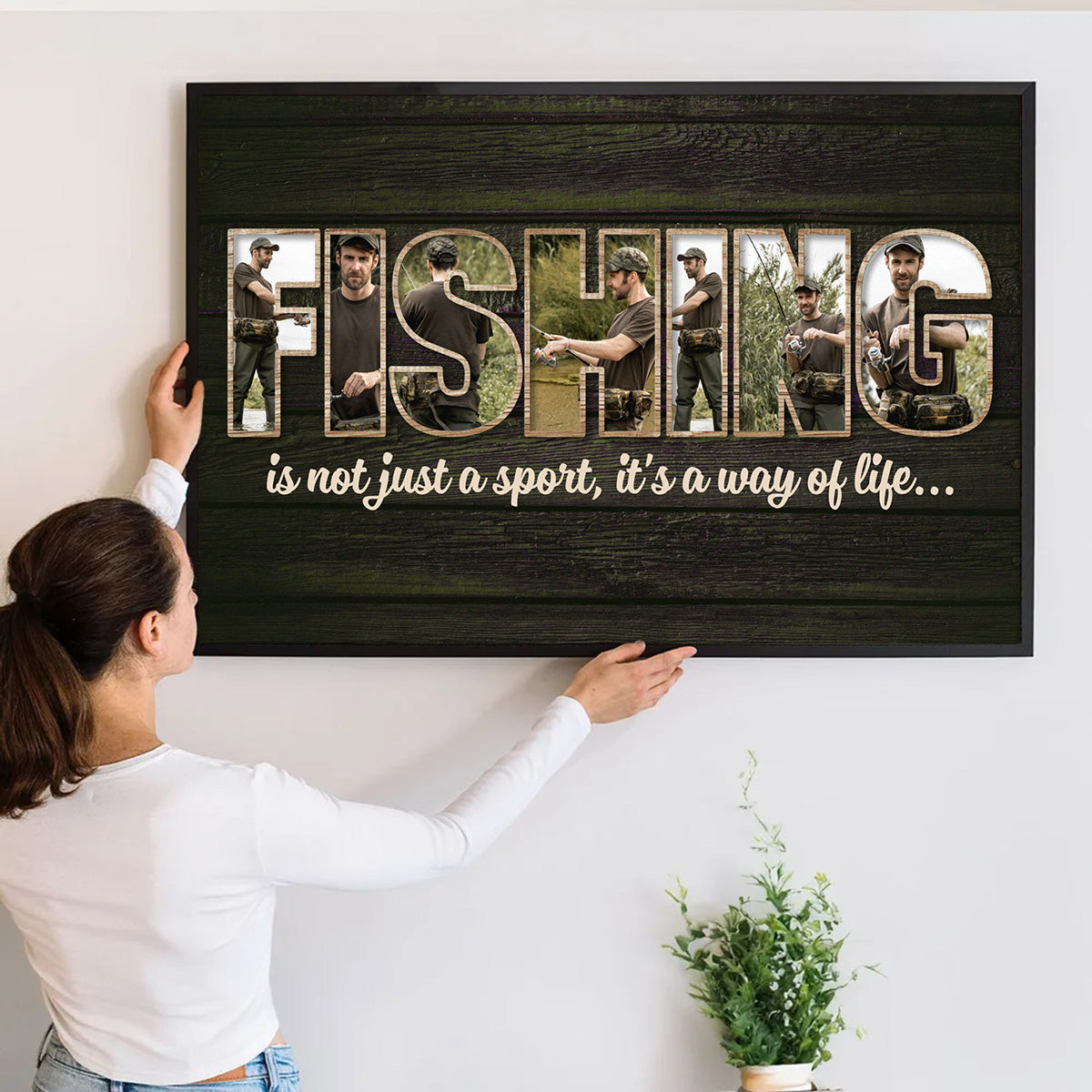 Personalized Custom Fishing Photo Canvas / Poster - Gift For Fishing Lovers