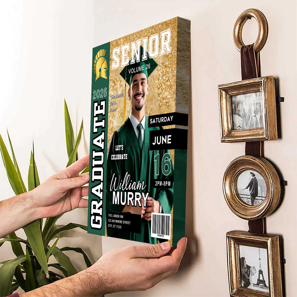 Personalized Graduation Magazine Cover Canvas / Poster - New Graduate Gift for Him or Her