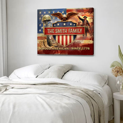 Personalized Family Name Canvas / Poster - Proud American Wall Art