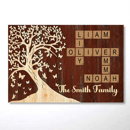 The Roots of Our Family - Personalized Christmas Tree Poster / Canvas