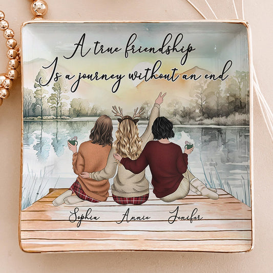 Personalized Best Friends Jewelry Dish - "Friendship is a Journey" Keepsake