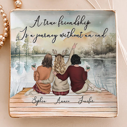Personalized Best Friends Jewelry Dish - "Friendship is a Journey" Keepsake