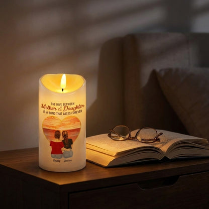 Personalized Mother & Daughters 'Forever Linked Together' LED Candle