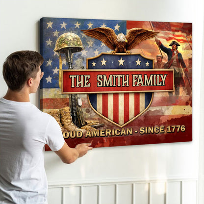Personalized Family Name Canvas / Poster - Proud American Wall Art